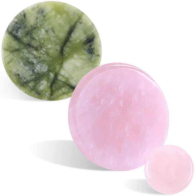 Glue Pallet Eyelashes Extensions Pink Green Jade Stone Reusable False Eye Lashes Adhesive Pallet Pad Holder Makeup Accessories