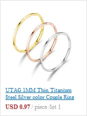UTAG  Fashion Black/White Ceramic Crystal Wedding Rings Jewelry For Women Girls Rose Gold Stainless Steel Bohemia Rin