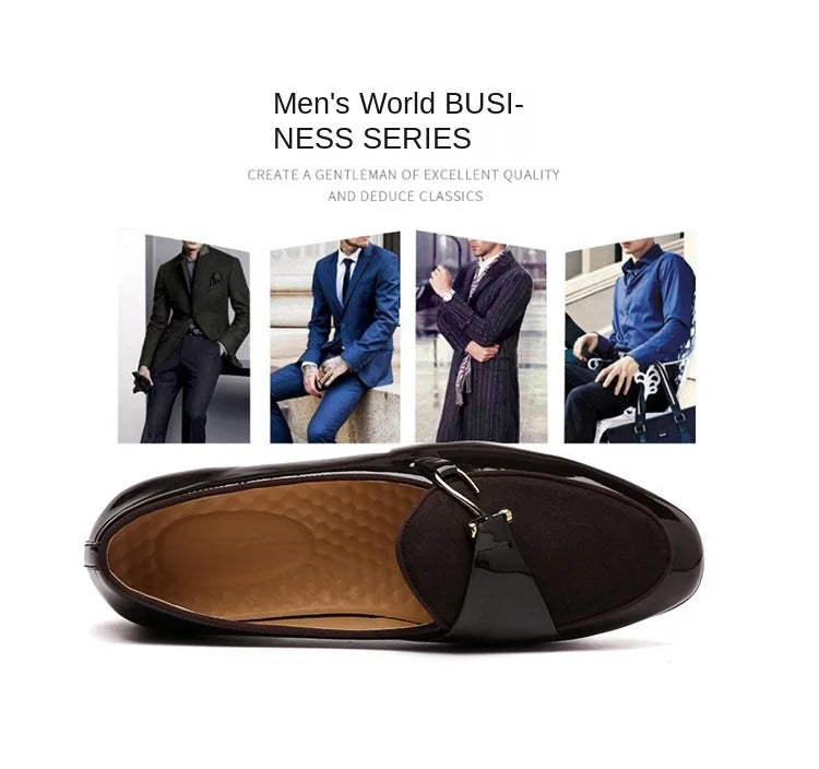 Patent Leather Loafers Men Dress Shoes Leather Italian Oxford Shoes for Men Wedding Dress Formal Slip on Shoes Men Office 2026