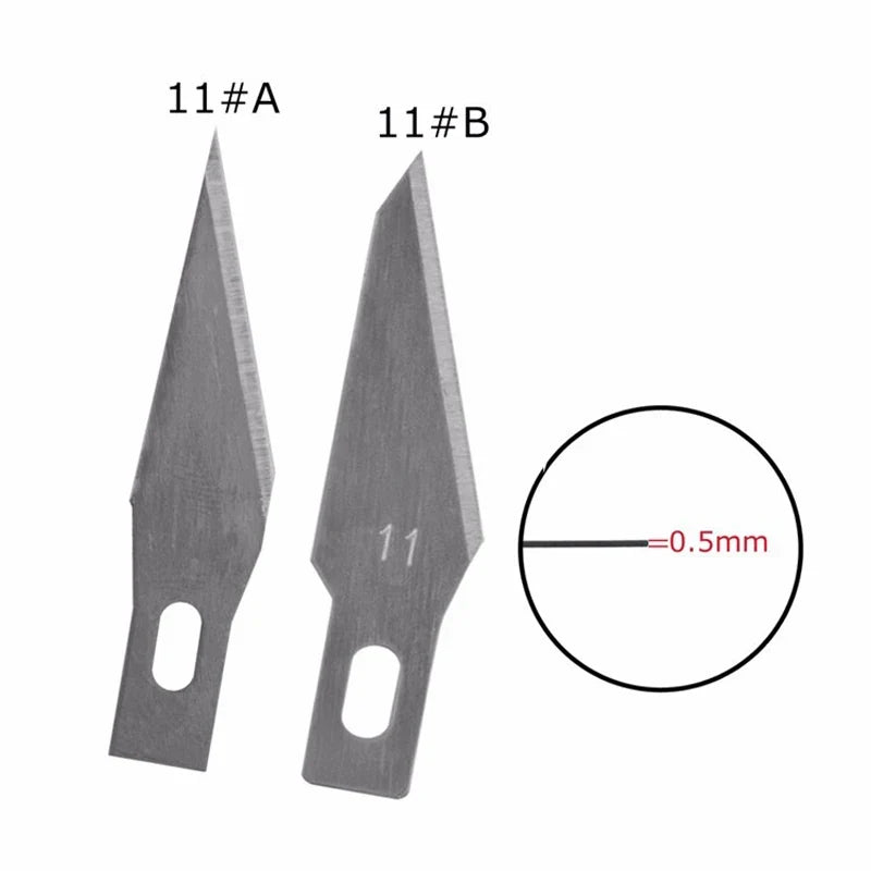 Engraving Non-Slip Metal Knife Kit + 40/10pcs #11 Blades Cutter Craft Knives for Mobile Phone PCB Repair Hand Tools