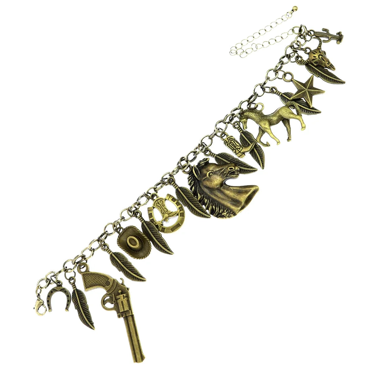 Clearance_Cat Pendant Charm Chain Link Bracelets For Women Cowgirl Cuff Bangles Fashion Jewelry Egyptian Bastet Pulseira Accesso