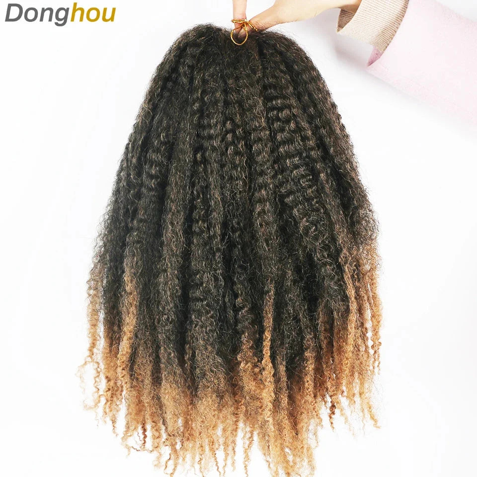 18 Inch Marley Hair for Braids | Afro Kinky Ombre | 30 Strands per Pack