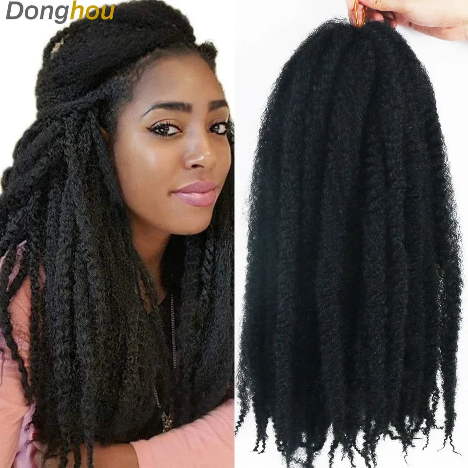18 Inch Marley Hair for Braids | Afro Kinky Ombre | 30 Strands per Pack