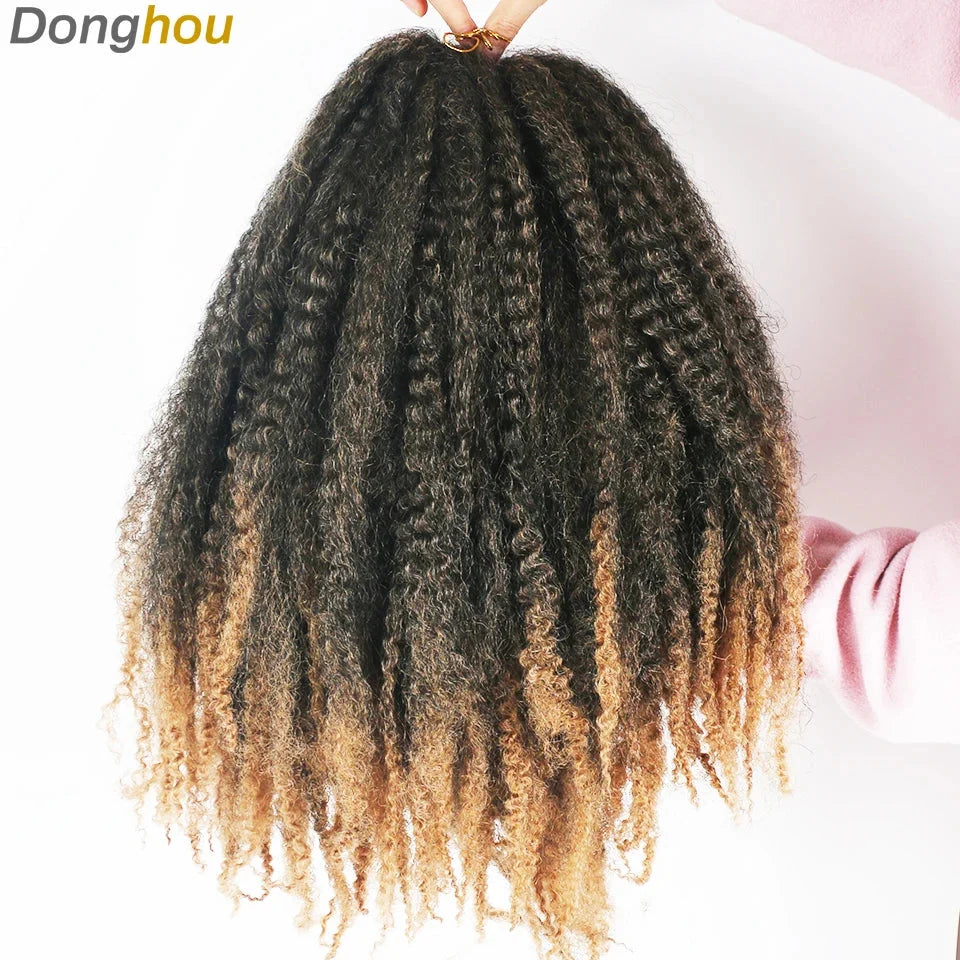 18 Inch Marley Hair for Braids | Afro Kinky Ombre | 30 Strands per Pack