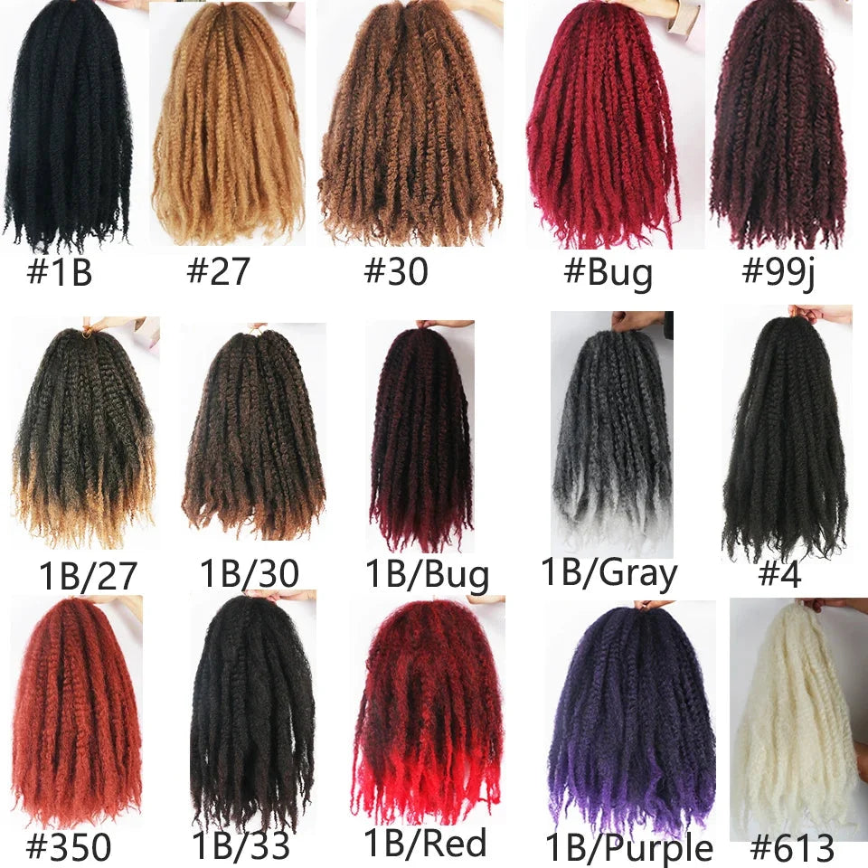 18 Inch Marley Hair for Braids | Afro Kinky Ombre | 30 Strands per Pack