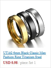 UTAG  Fashion Black/White Ceramic Crystal Wedding Rings Jewelry For Women Girls Rose Gold Stainless Steel Bohemia Rin