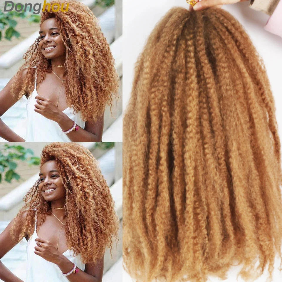 18 Inch Marley Hair for Braids | Afro Kinky Ombre | 30 Strands per Pack