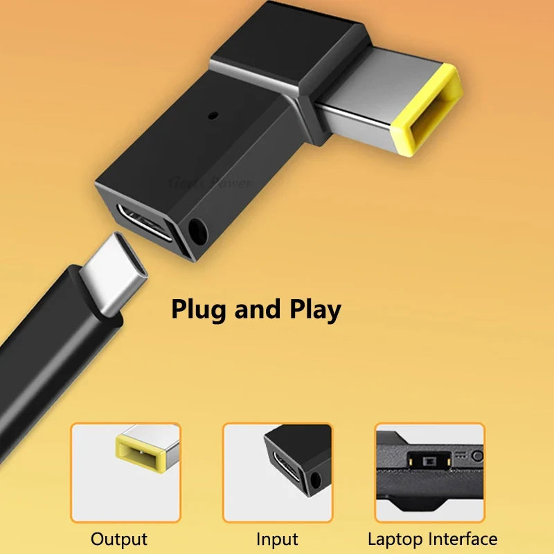 100W USB Type C Fast Charging Adapter Plug Connector Universal USB C Laptop Charger Converter for Dell Asus Hp Acer Lenovo