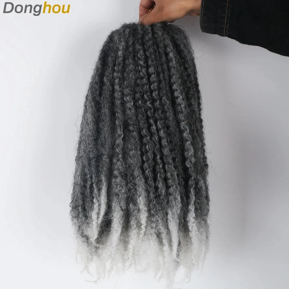 18 Inch Marley Hair for Braids | Afro Kinky Ombre | 30 Strands per Pack