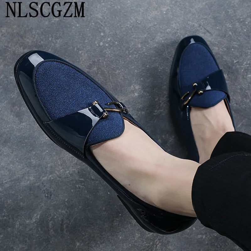 Patent Leather Loafers Men Dress Shoes Leather Italian Oxford Shoes for Men Wedding Dress Formal Slip on Shoes Men Office 2026