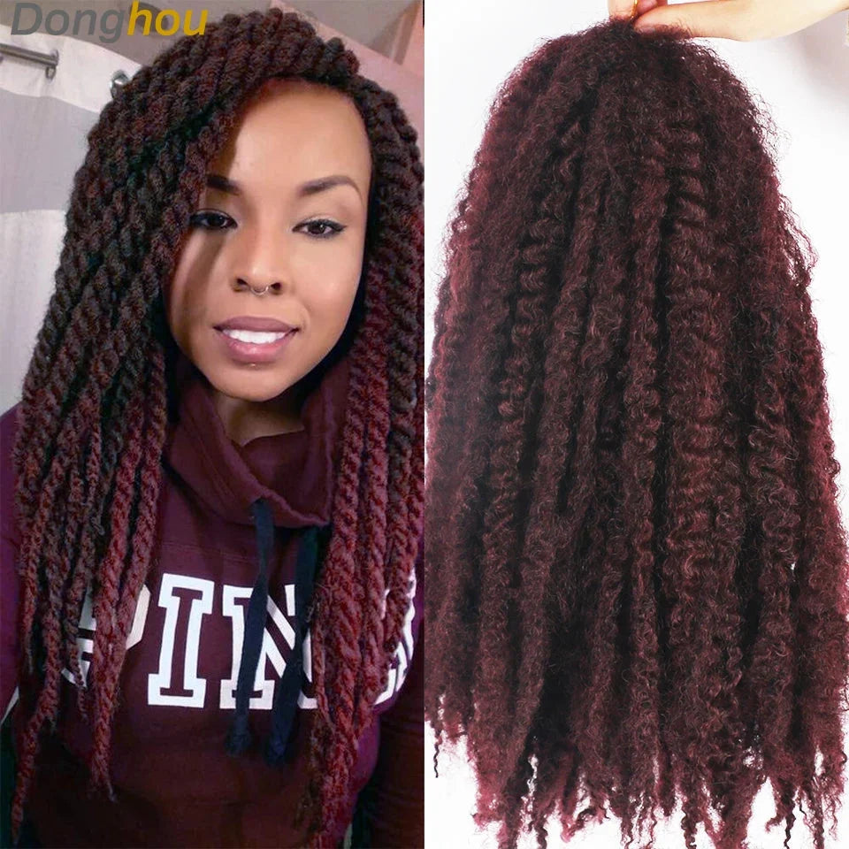 18 Inch Marley Hair for Braids | Afro Kinky Ombre | 30 Strands per Pack
