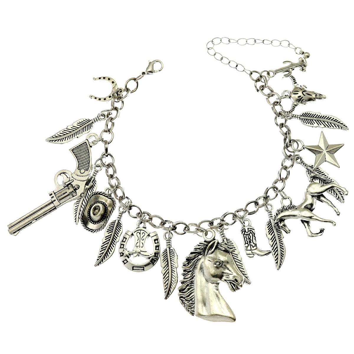 Clearance_Cat Pendant Charm Chain Link Bracelets For Women Cowgirl Cuff Bangles Fashion Jewelry Egyptian Bastet Pulseira Accesso