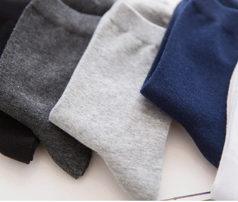 HSS 5/10 Pairs Men's Cotton Blend Socks Black Business Men Socks Soft Breathable Summer Winter for Male Socks Plus Size (6.5-14)