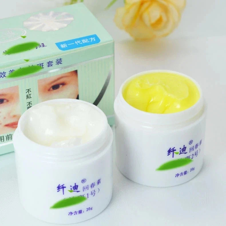 Qian DI 2pcs/Set Face Whitening Cream removal melasma Freckle speckle sunburn Spots cream Skin care