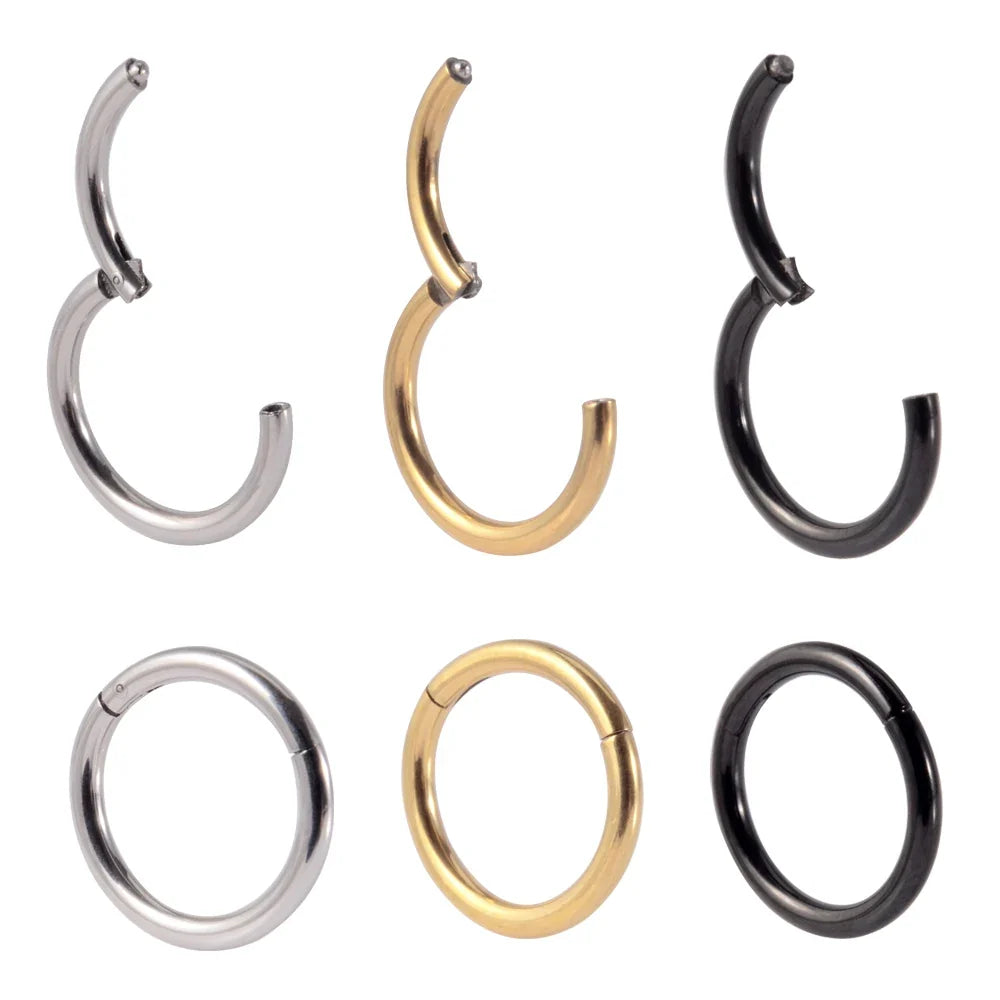 12pcs/Set Surgical Steel Silver Color Gold Plated Black Rainbow Ear Nose Eyebrow Labret Basic Piercing Jewelry Set 8mm