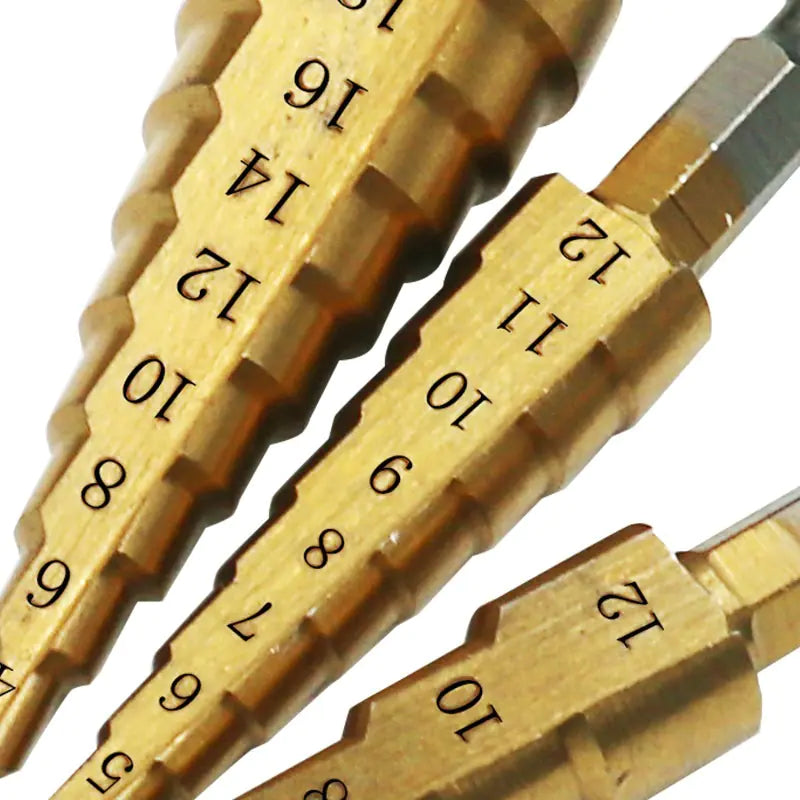 Style Loft Collection ToolStyle Titanium Coated 3-20mm Step Drill Set with Hex Handle