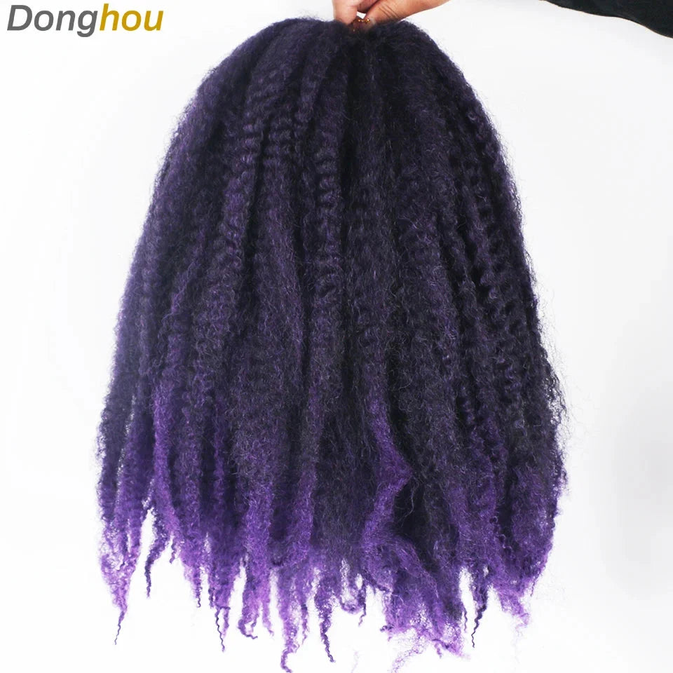18 Inch Marley Hair for Braids | Afro Kinky Ombre | 30 Strands per Pack