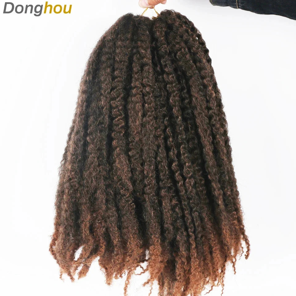 18 Inch Marley Hair for Braids | Afro Kinky Ombre | 30 Strands per Pack