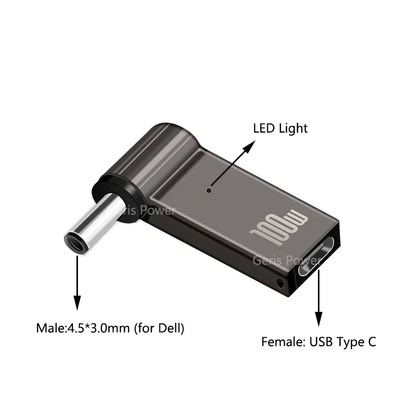 100W USB Type C Fast Charging Adapter Plug Connector Universal USB C Laptop Charger Converter for Dell Asus Hp Acer Lenovo