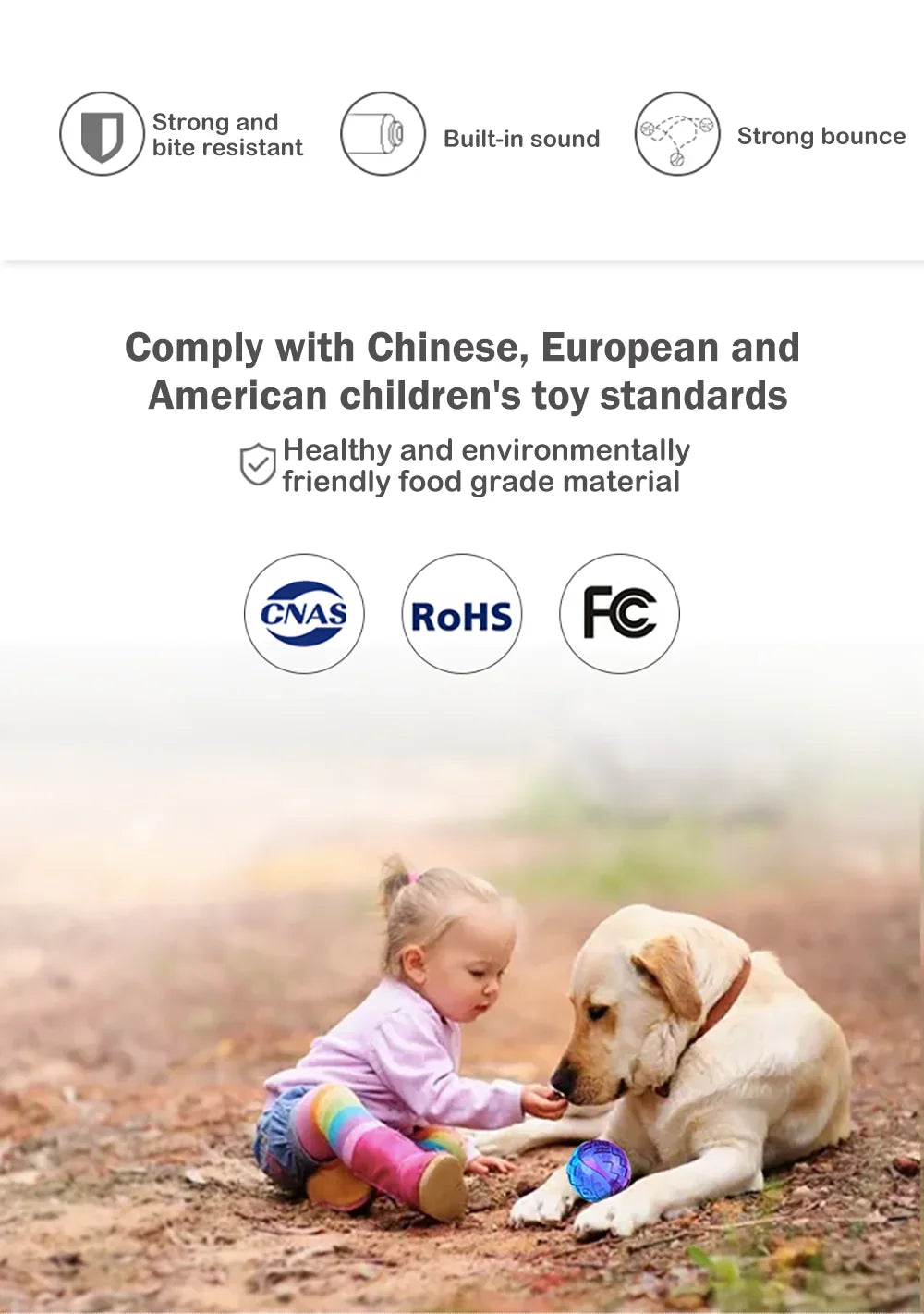 Pet Dog Squeaky Toys Ball Puppy Chew Toys Sound Pure Natural Non-toxic Rubber Outdoor Play Small Big Dog Funny Elasticity Ball