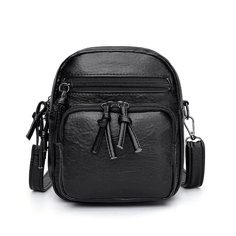 Vintage Crossbody Bag for Women | Soft PU Leather Shoulder Bag (Multifunction Messenger, Small Square Bag, Big Capacity)