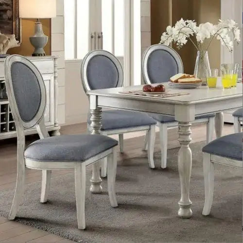 Style Loft Collection Antique White and Grey Side Chairs Set Of 2