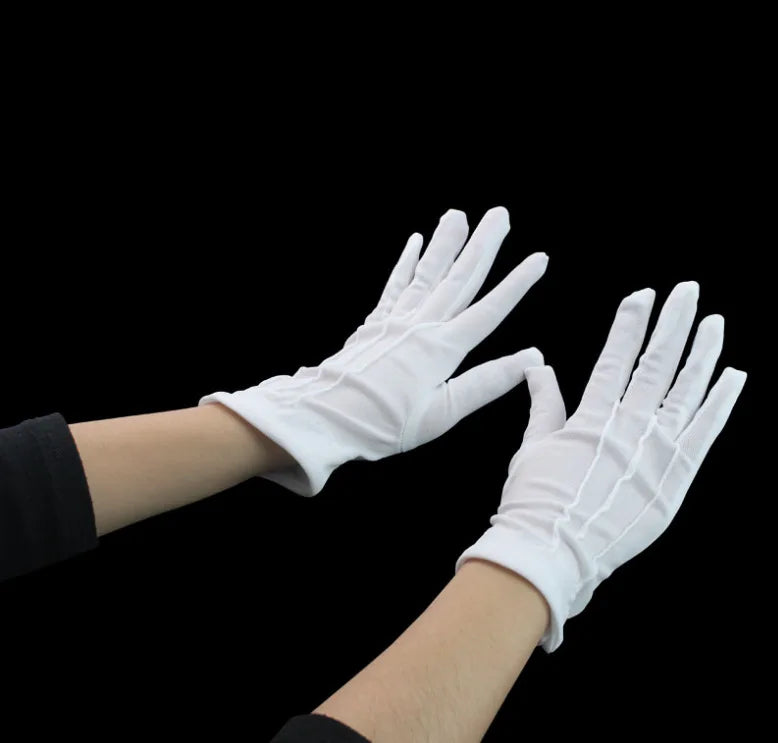 New White Formal Gloves Tactical Gloves Red Wine Bottle Tuxedo Honor Guard Parade Santa Men Inspection Winter Gloves 1Pair