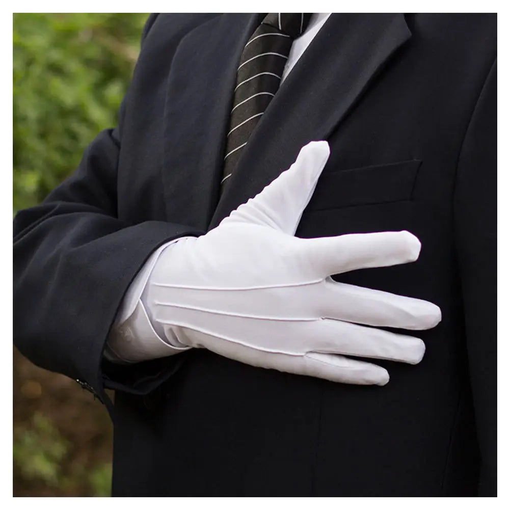New White Formal Gloves Tactical Gloves Red Wine Bottle Tuxedo Honor Guard Parade Santa Men Inspection Winter Gloves 1Pair