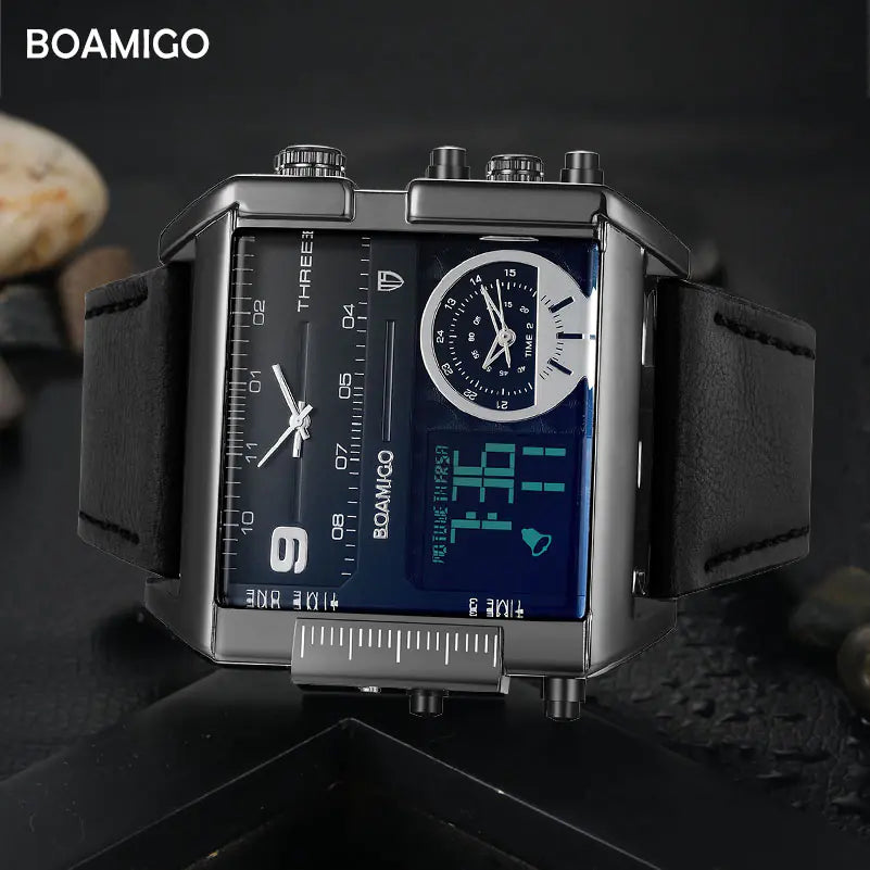 Style Loft Collection TempoLusso Triple Zone LED Leather Watch