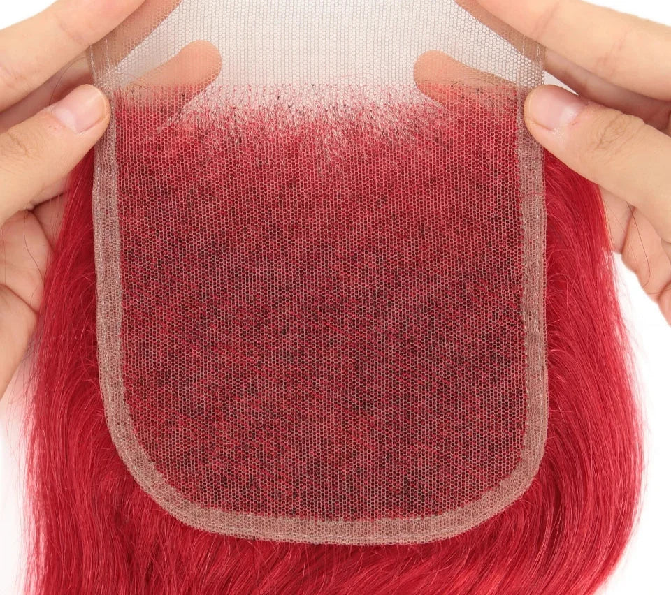 Rebecca Oxblood Red Body Wave Bundles with Closure | 3 Brazilian Remy Human Hair Weave & Closure Set