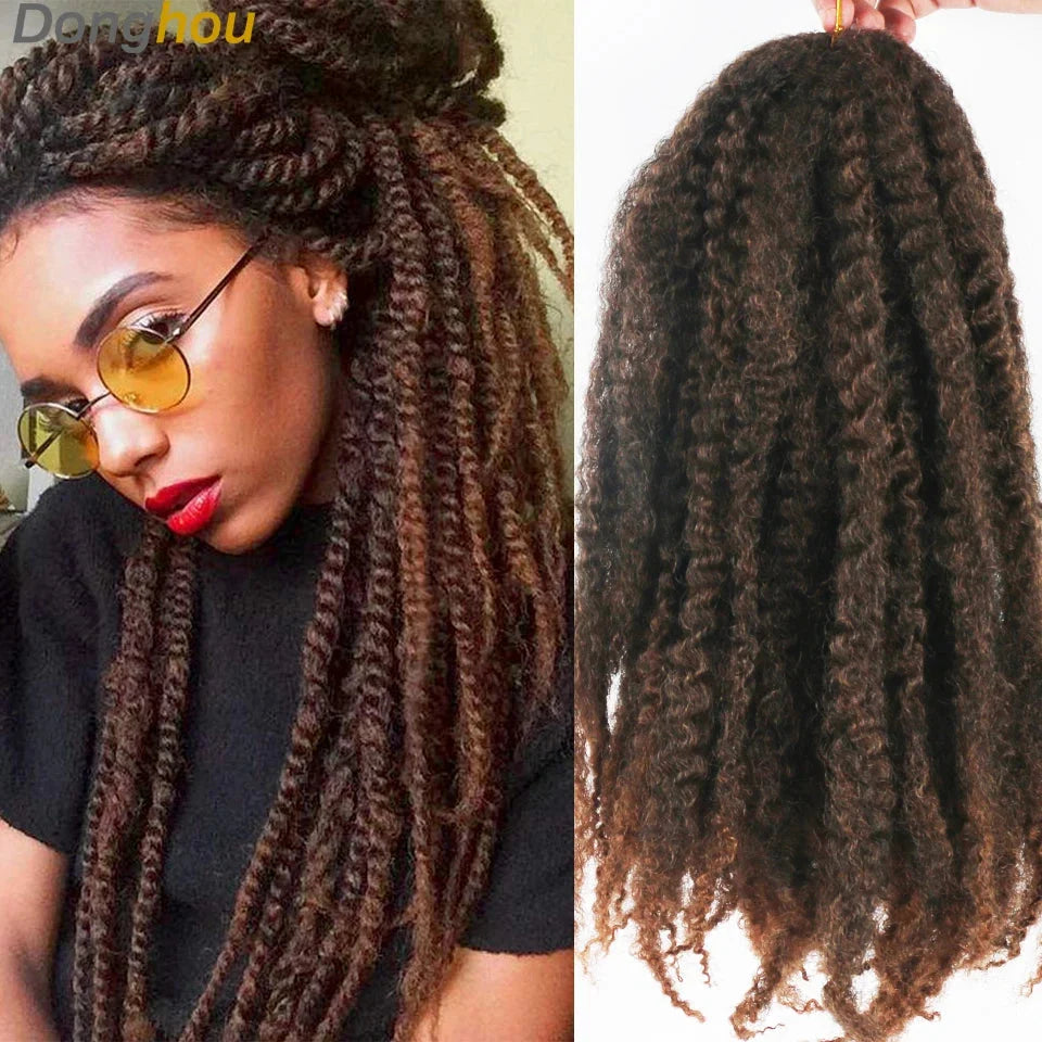 18 Inch Marley Hair for Braids | Afro Kinky Ombre | 30 Strands per Pack