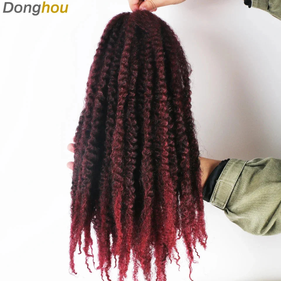 18 Inch Marley Hair for Braids | Afro Kinky Ombre | 30 Strands per Pack