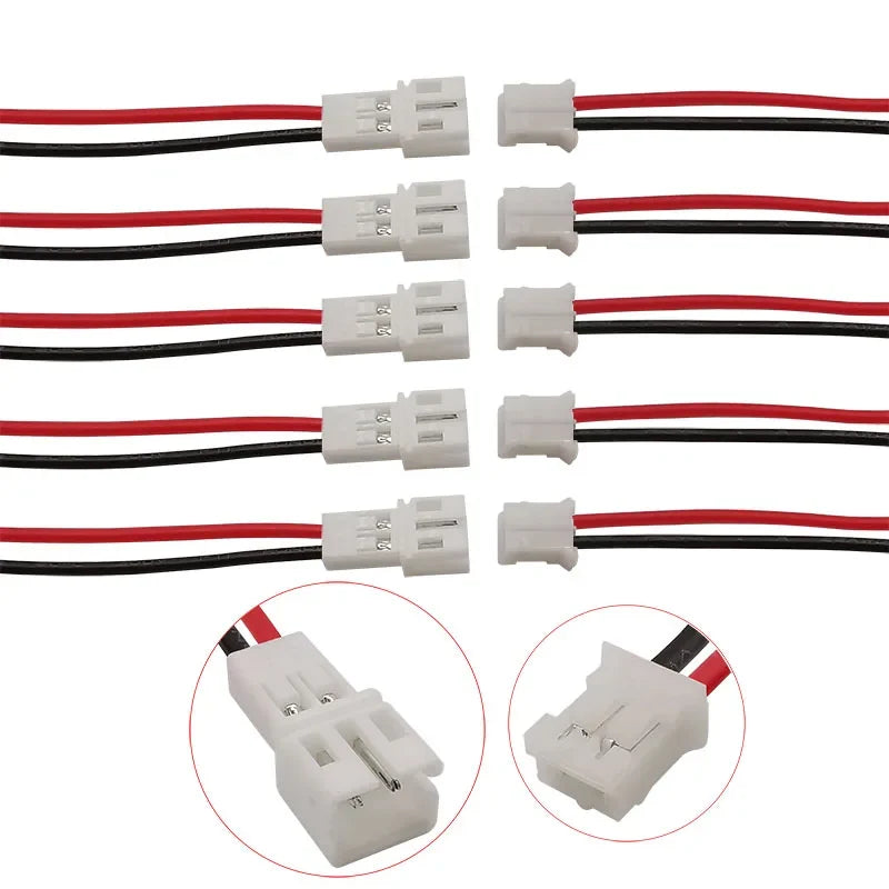5Pair PH2.0 2Pin JST Wire Connectors Pitch 2.0mm JST 2P Micro Male Plug Female Jack DIY Electrical Cable Adapter 10/15/ 20CM