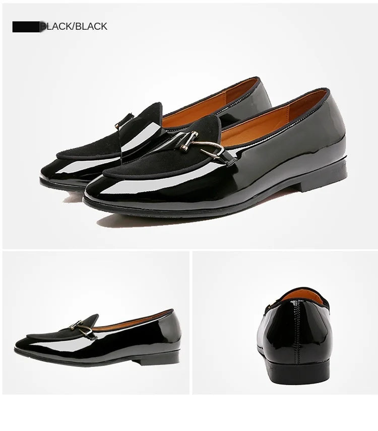 Patent Leather Loafers Men Dress Shoes Leather Italian Oxford Shoes for Men Wedding Dress Formal Slip on Shoes Men Office 2026