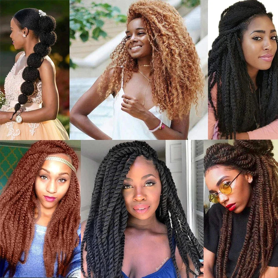 18 Inch Marley Hair for Braids | Afro Kinky Ombre | 30 Strands per Pack