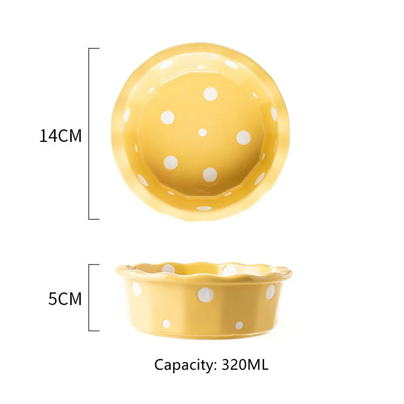 Cute Pets Double Bowl Dog Cat Food Water Feeder Stand Raised Ceramic Dish Bowl Wooden Table Pet Supplies