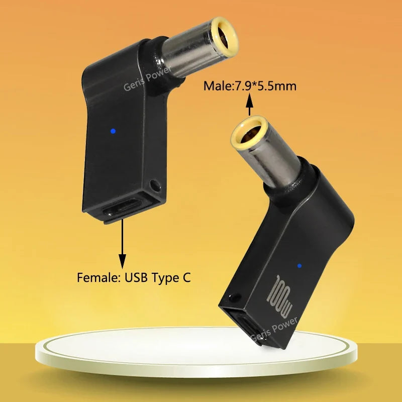 100W USB Type C Fast Charging Adapter Plug Connector Universal USB C Laptop Charger Converter for Dell Asus Hp Acer Lenovo