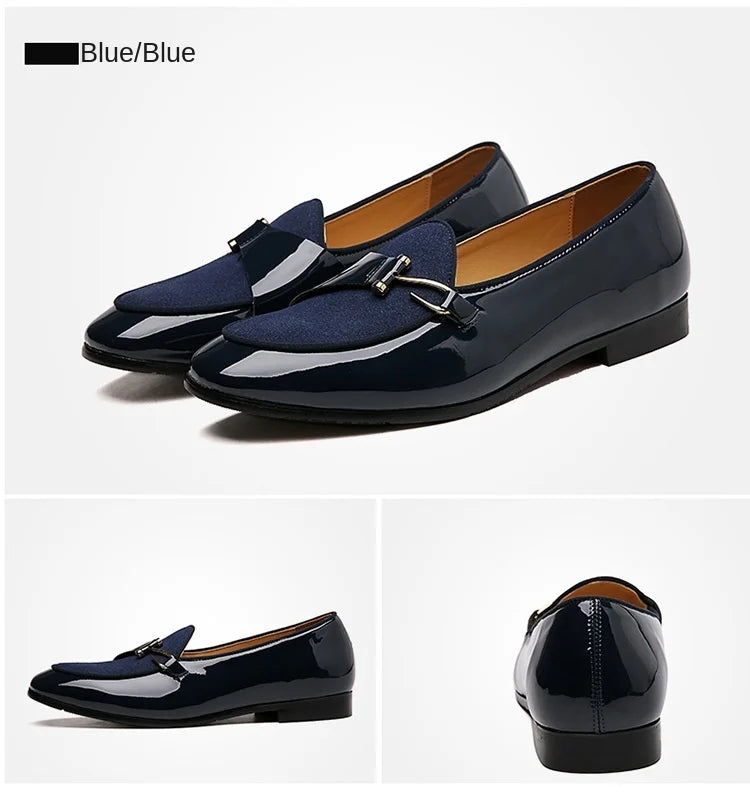 Patent Leather Loafers Men Dress Shoes Leather Italian Oxford Shoes for Men Wedding Dress Formal Slip on Shoes Men Office 2026