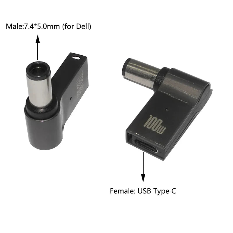 100W USB Type C Fast Charging Adapter Plug Connector Universal USB C Laptop Charger Converter for Dell Asus Hp Acer Lenovo