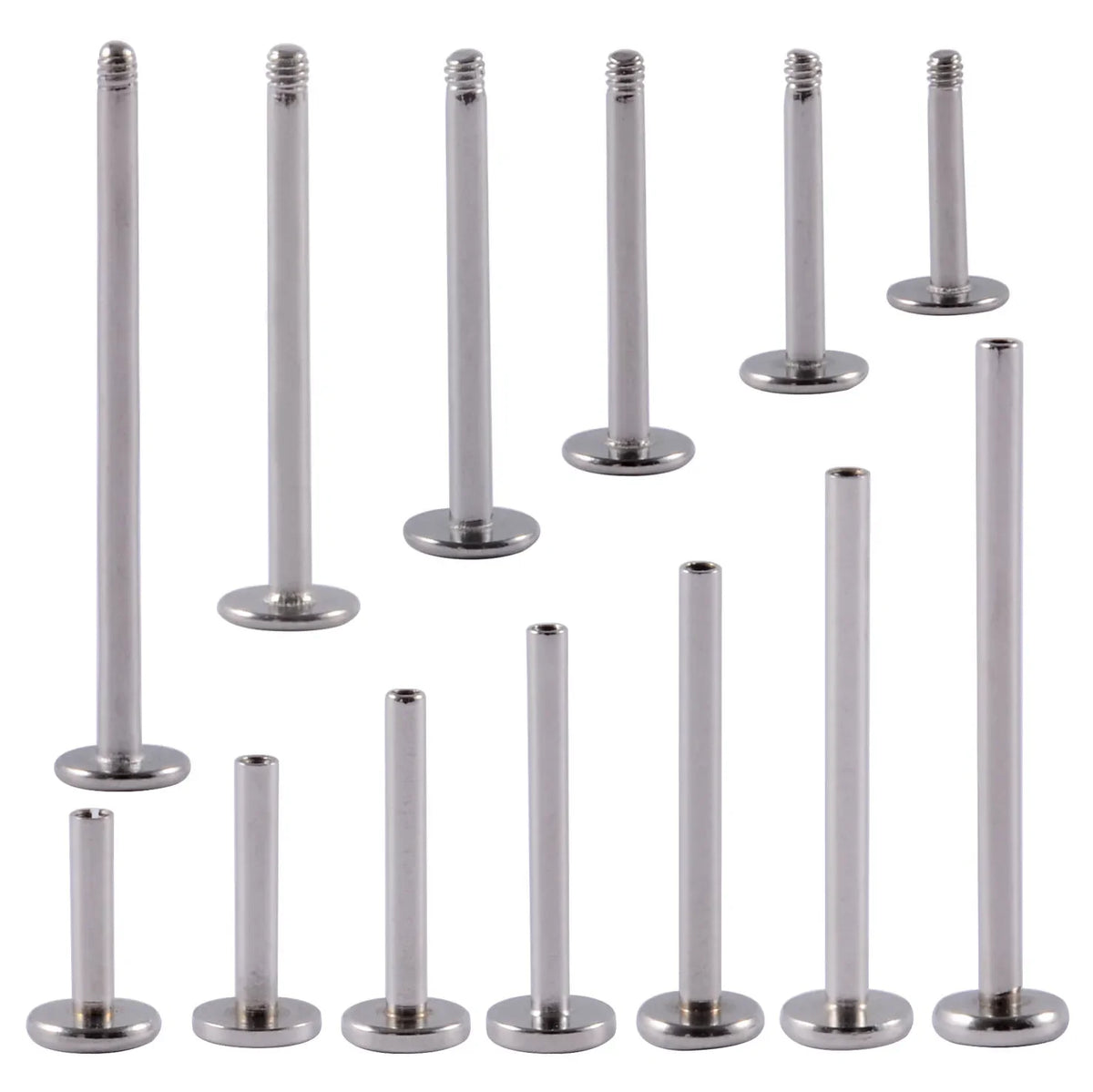 12pcs/Set Surgical Steel Silver Color Gold Plated Black Rainbow Ear Nose Eyebrow Labret Basic Piercing Jewelry Set 8mm