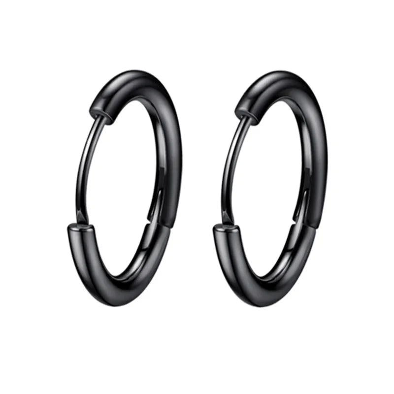 1 Pair Women/Man Stainless Steel Small Hoops Earring Piercing Ear Cartilage Tragus Simple Thin Circle Anti-allergic Ear Buckle