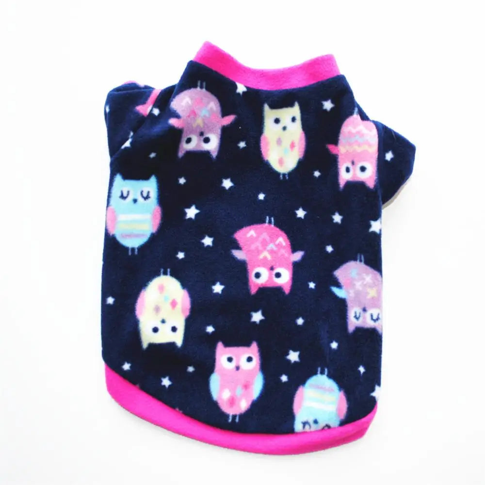 Chihuahua Clothes Cute Printed Small Dog Clothes French Bulldog Dogs Clothes Pets Warm Fleece Dog Winter Coat Puppy Dog Costume