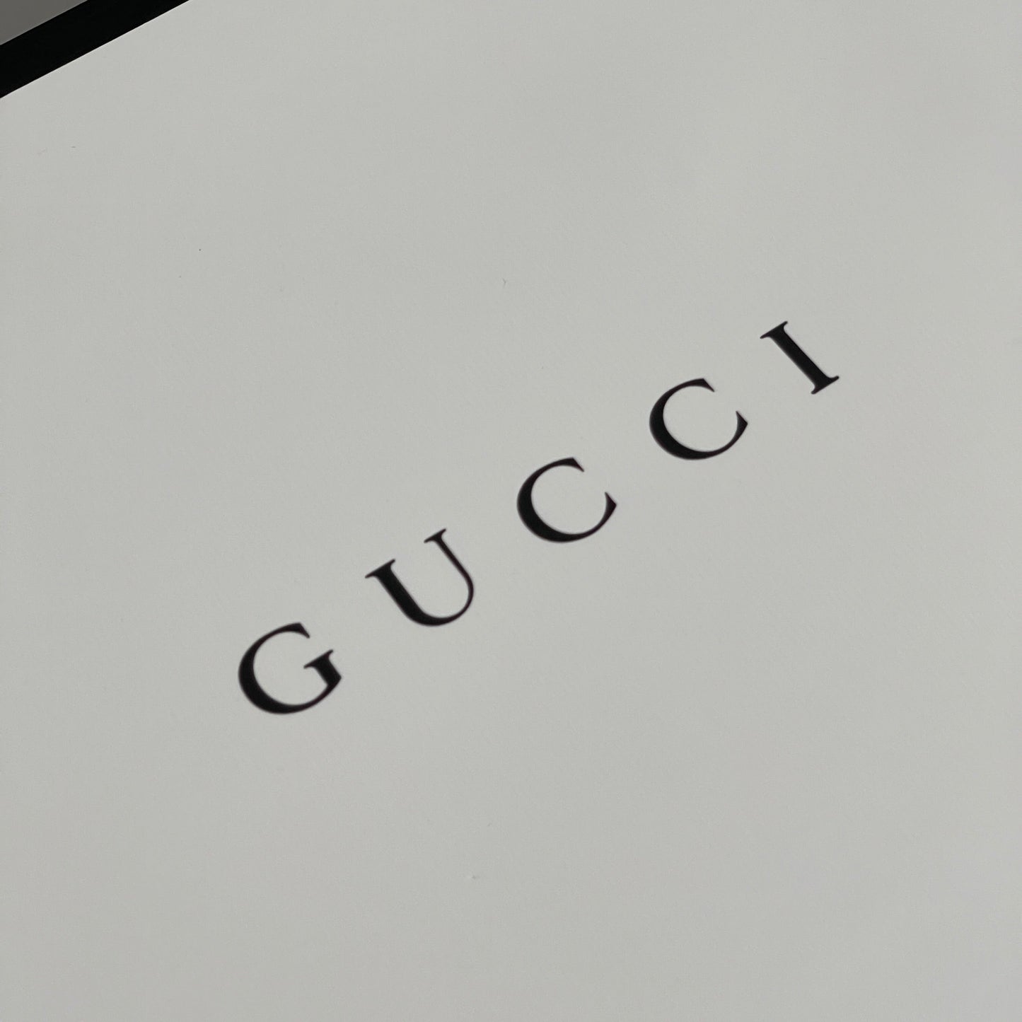 GUCCI Authentic Retail Store Gift Bag Tote Paper White / Black 13" x 11" x 4" (New)