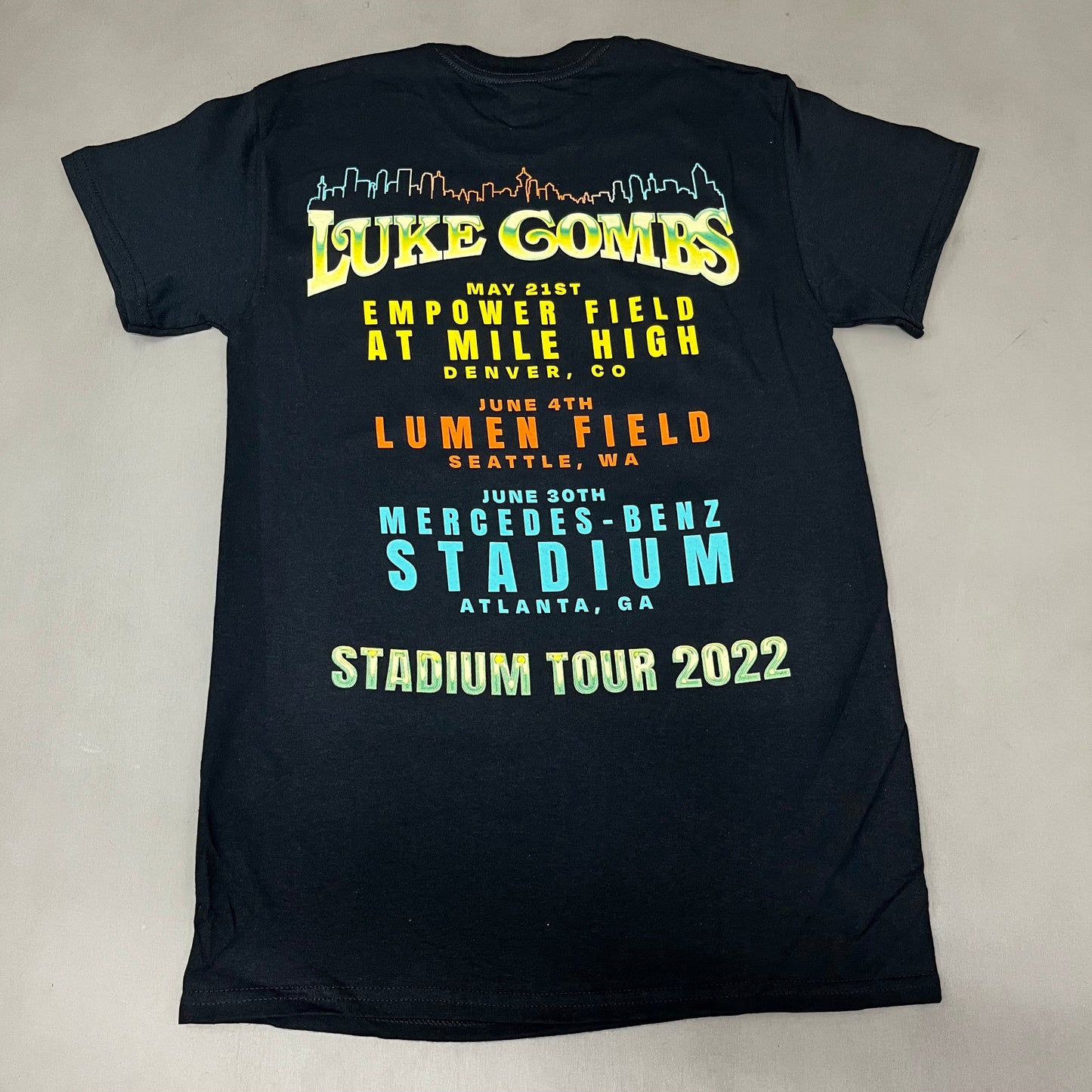 Luke Combs Stadium Tour 2022 Gildan Short Sleeve T-Shirt Unisex Sz S Black (New)