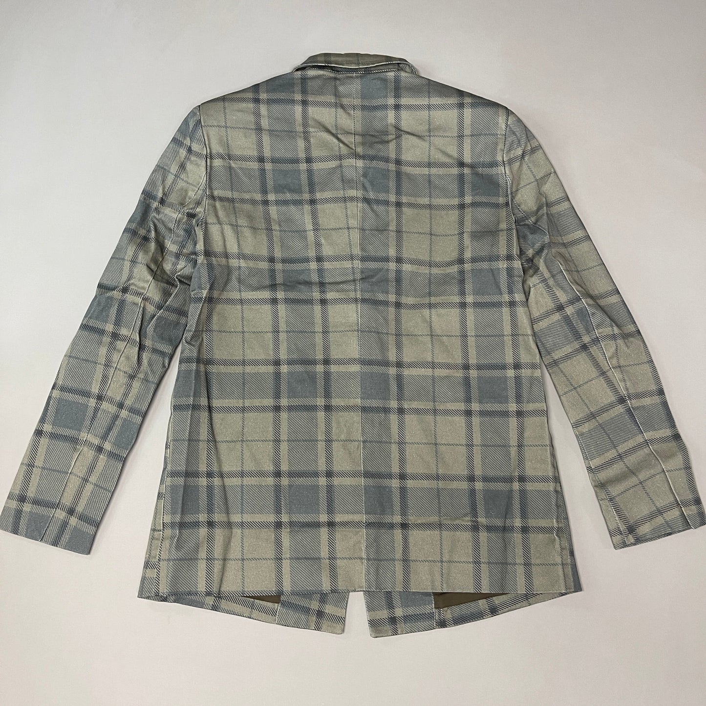 WE WORE WHAT Printed Plaid Blazer Women's Sz XS ZRN Cool Plaid Green 246765