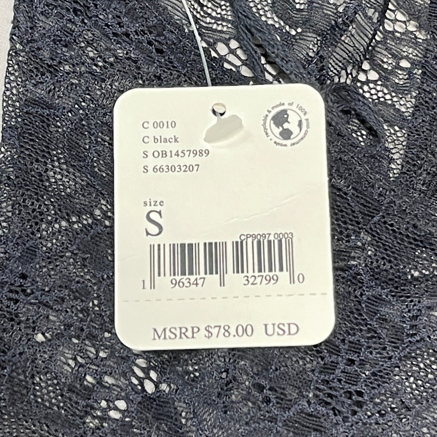FREE PEOPLE Sheer One Touch Bodysuit Leotard Women's Sz S Black Lace OB1457989 (New)