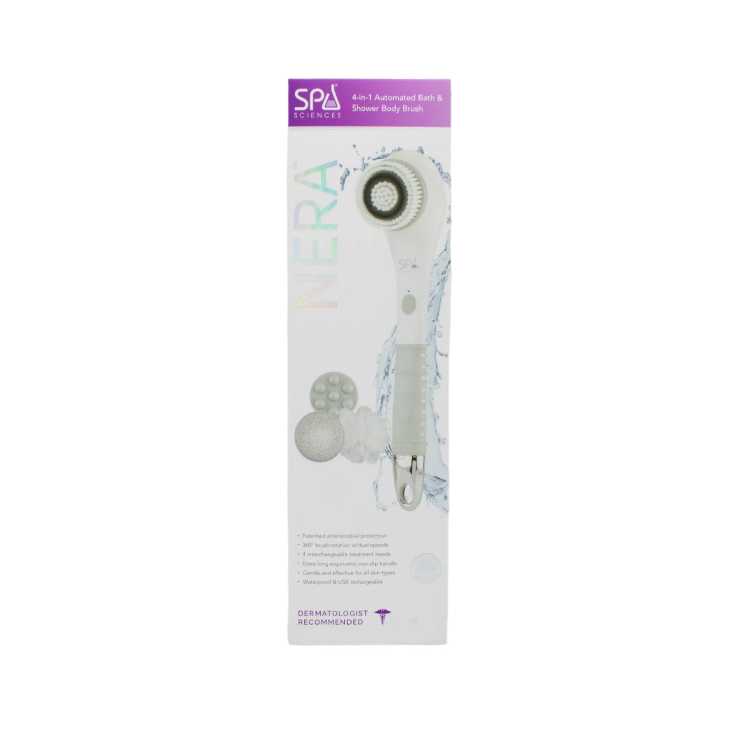 Spa Sciences NERA Automated Bath & Shower Body Brush WHITE - New
