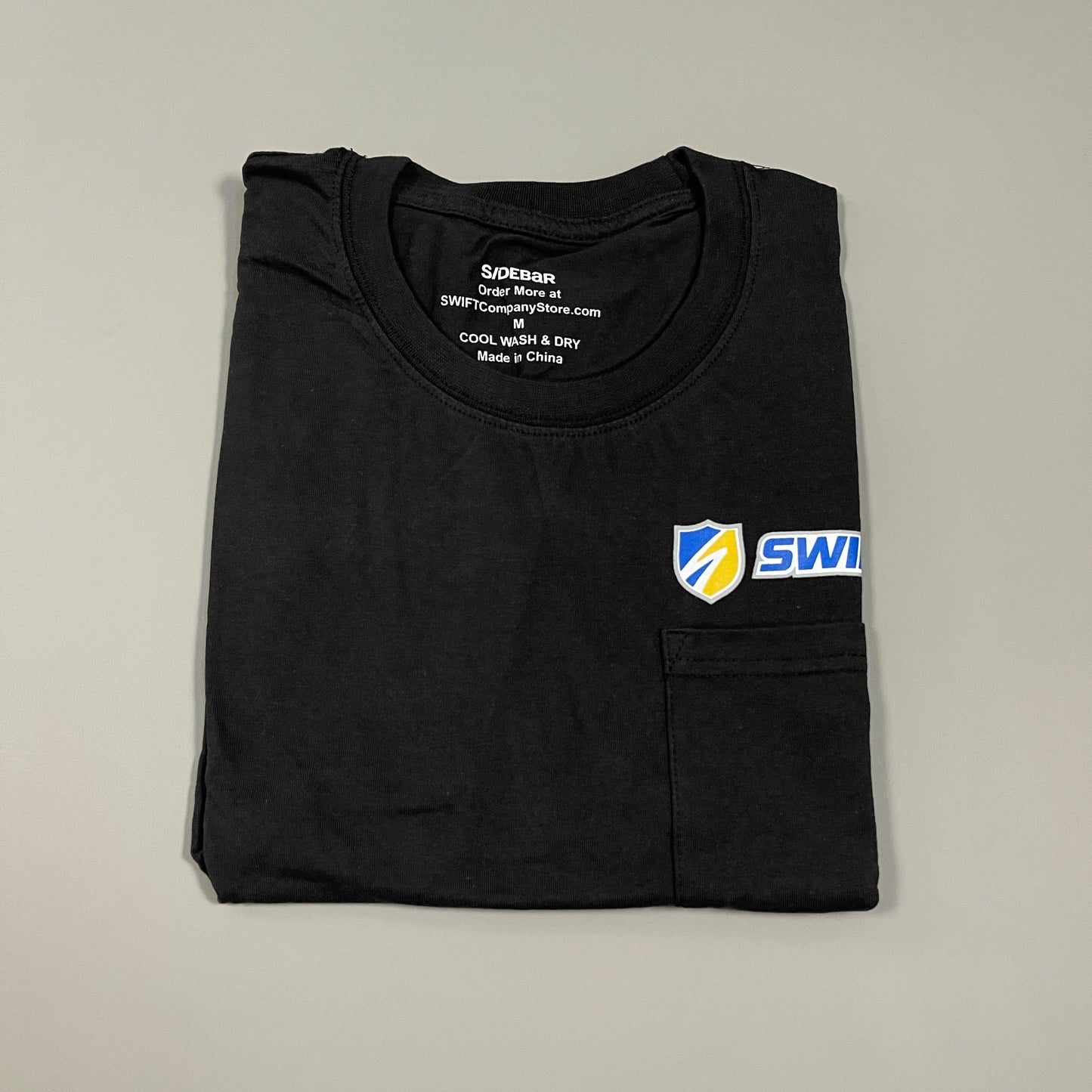SWIFT Transportation Driver T-Shirt w/Pocket Unisex Sz M Black SW-170 (New Other)