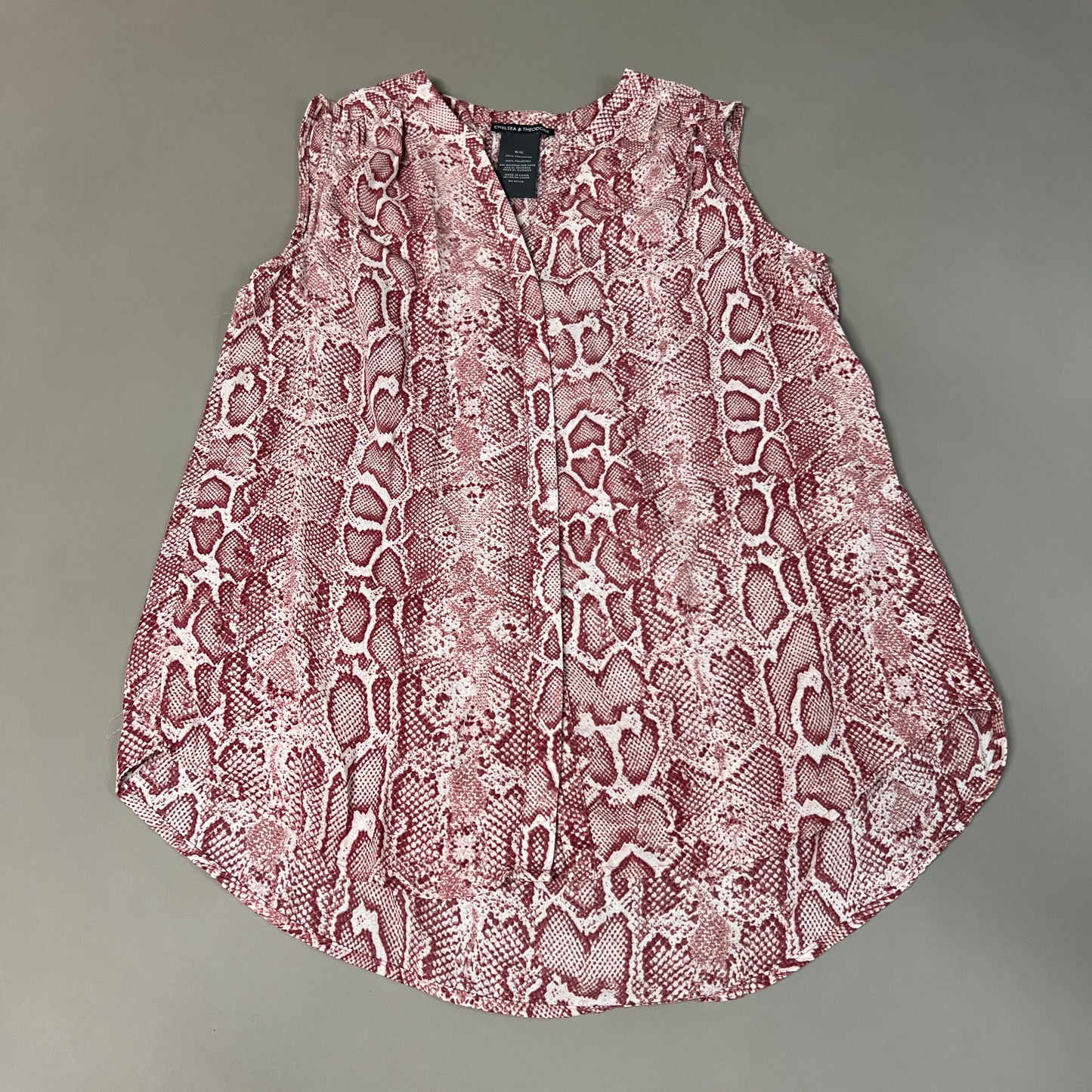 CHELSEA & THEODORE Sleeveless Blouse Women's Size S Pink Python 2165072 (NEW)