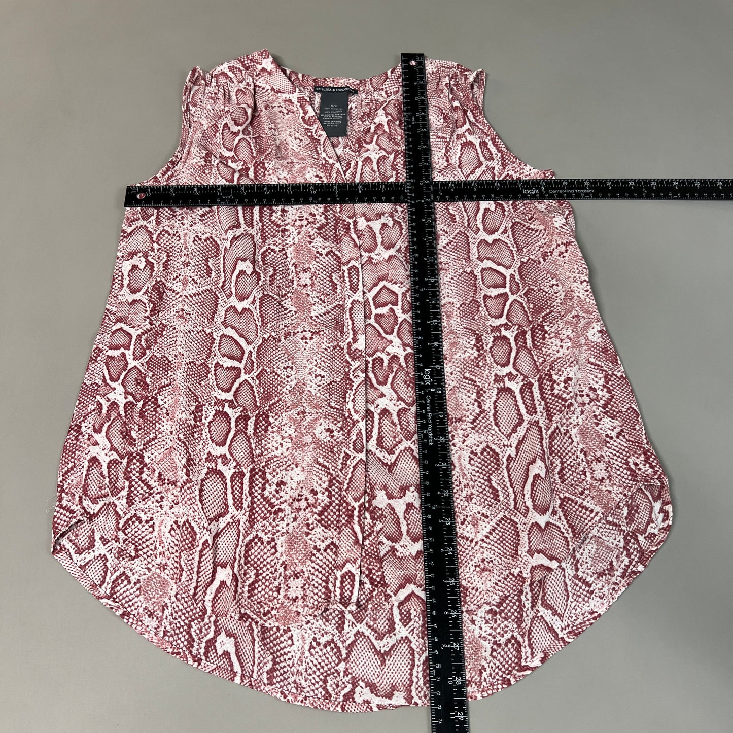 CHELSEA & THEODORE Sleeveless Blouse Women's Size S Pink Python 2165072 (NEW)